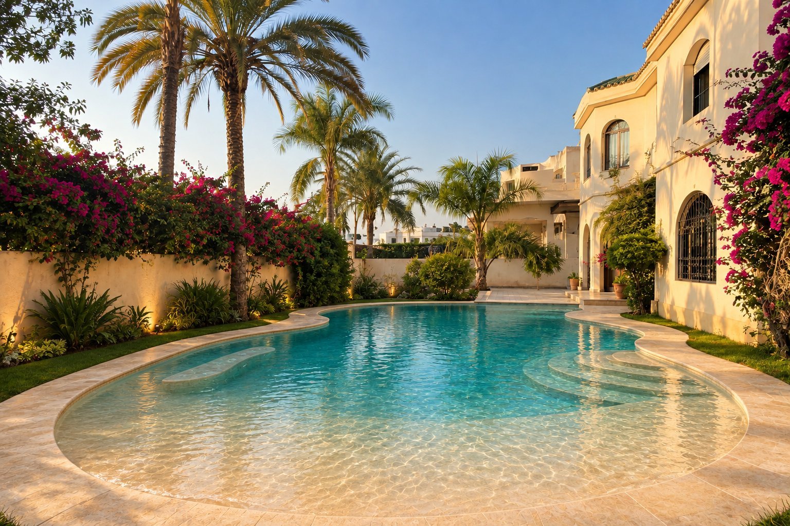 Piscine avec plage immergée - après